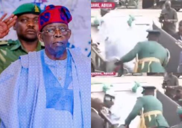 Nigeria’s President Tinubu falls over during ceremony