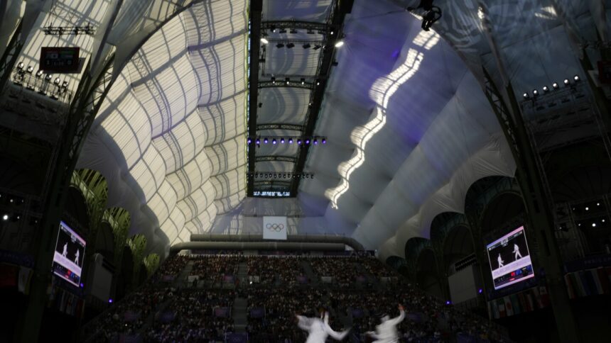 Fencing at the historic Grand Palais in Paris is one of the most popular views at the 2024 Olympics