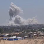 Huge smoke cloud erupts after explosion in southern Gaza