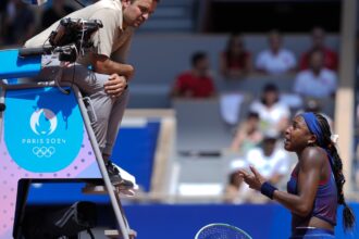 Coco Gauff loses an argument with the chair umpire and a match to Donna Vekic at the Paris Olympics