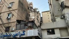 Chaos and damage in Beirut after Israeli air strike