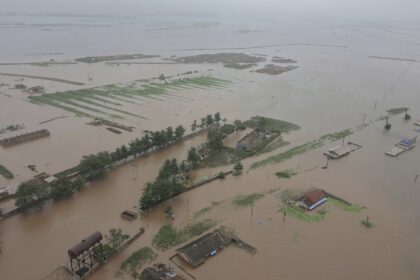 Recent rains in North Korea flooded thousands of houses and vast farmland, state media says