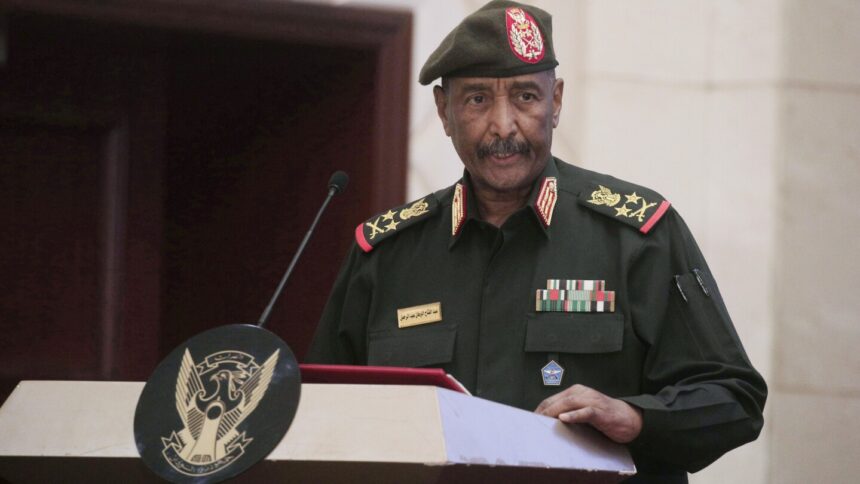 Sudan’s military says its top commander survived a drone strike that killed 5 at an army ceremony