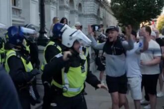 Police clash with protesters in London after UK knife attack