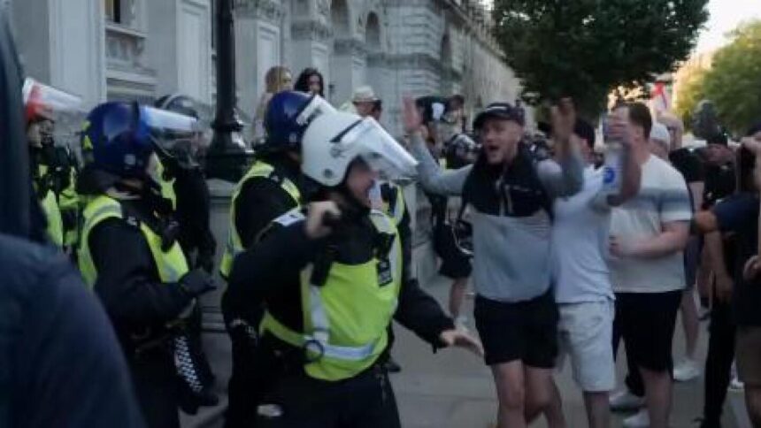 Police clash with protesters in London after UK knife attack