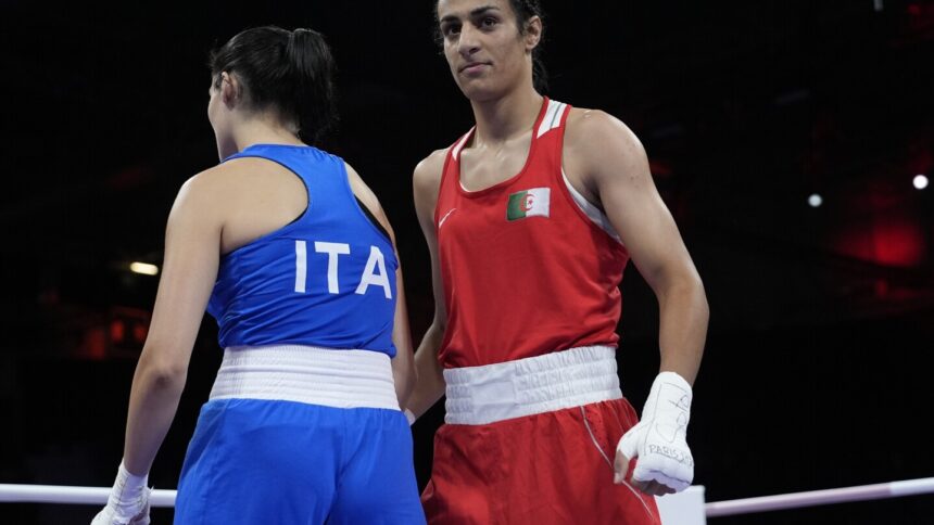 Imene Khelif, Algeria boxer who had gender test issue, wins first Olympic fight when opponent quits