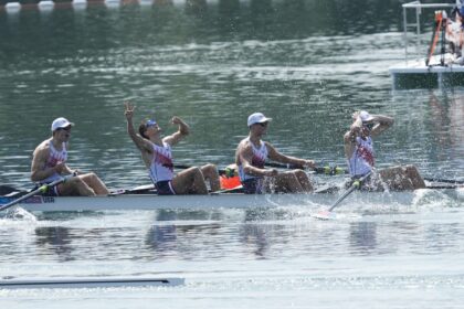 US wins its first rowing Olympic gold medal in the men’s four class since 1960