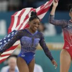 Simone Biles edges Brazil’s Rebeca Andrade for her second Olympic all-around gymnastics title