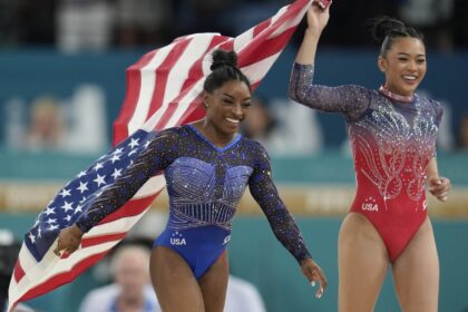 Simone Biles edges Brazil’s Rebeca Andrade for her second Olympic all-around gymnastics title