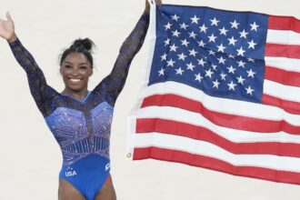 Simone Biles makes history with second all-around Olympic gymnastics title, 8 years after her first