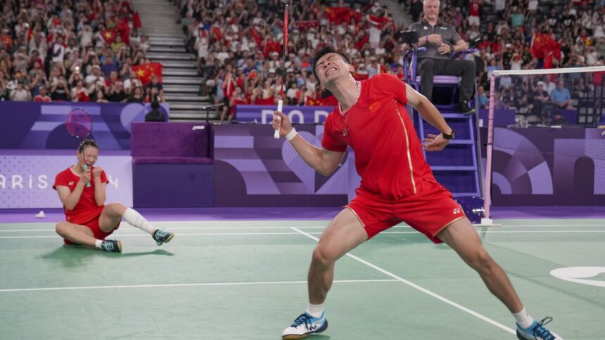 Zheng Siwei and Huang Ya Qiong of China win mixed doubles badminton gold at the Paris Olympics