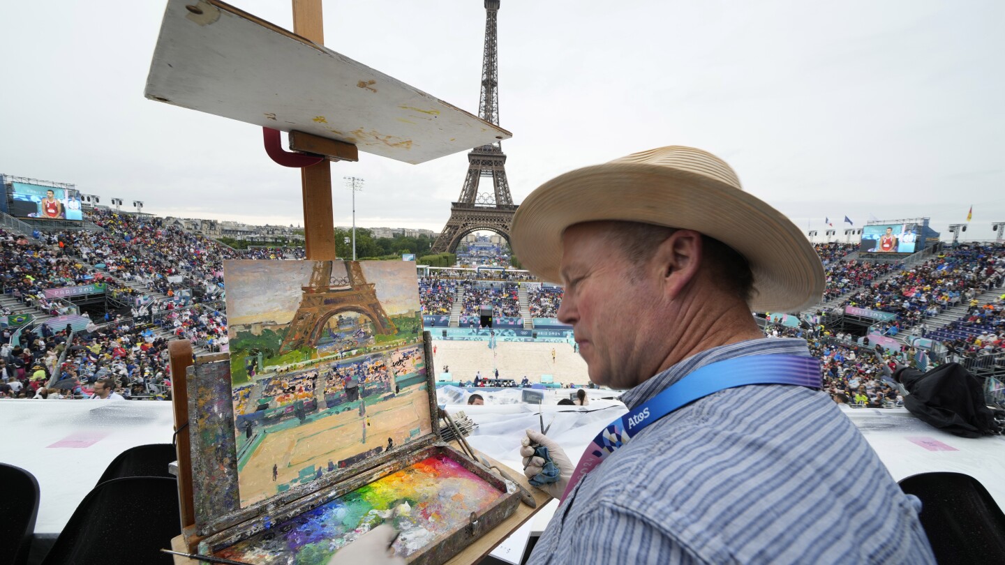 Meet the artist whose job is to paint beach volleyball at the 2024 Olympics