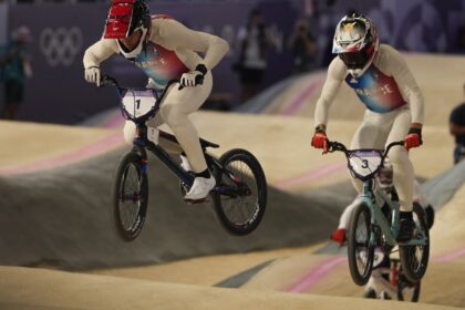 Saya Sakakibara of Australia wins Olympic gold in BMX racing at the Paris Games