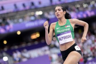 US-born Palestinian runner Layla Almasri at the Paris Games: ‘We’re diplomats as well as athletes’