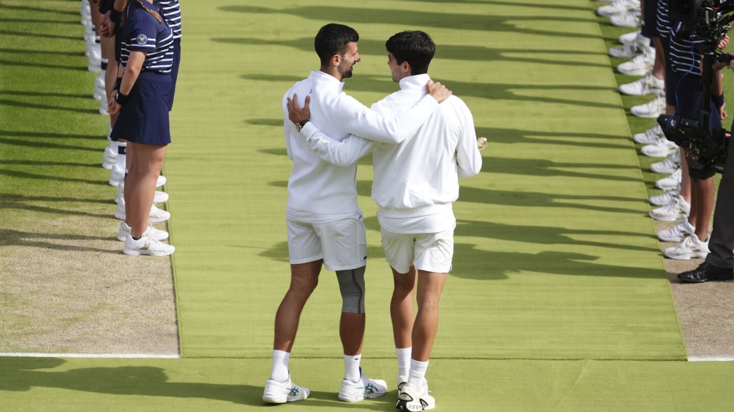 Novak Djokovic and Carlos Alcaraz meet for the Olympic tennis men’s singles gold