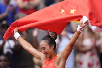 Zheng Qinwen wins China’s first Olympic tennis singles gold by beating Donna Vekic in the final