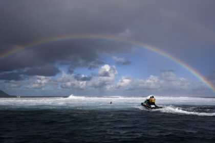 Paris Olympics water safety patrol ‘like guardian angels’ during surfing competition in Tahiti