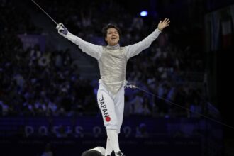 Japan beats Italy for the last fencing gold medal of the Paris Olympics in men’s team foil