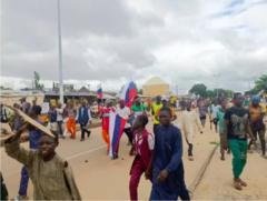 Nigeria protests: About 40 arrested for waving Russian flags