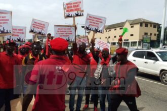 Aggrieved PBC Limited workers demonstrate over unpaid salaries