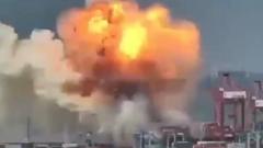 Chinese port rocked by huge container ship blast