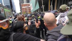 Protesters clash with police at Melbourne anti-war demonstration