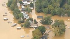 Watch: Drone footage of floods and torn-up roads in North Carolina