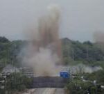 Watch moment North Korea blows up roads connecting to South Korea