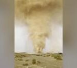 Dust tornado and lightning captured on camera in UAE