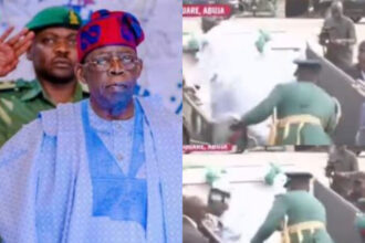 Nigeria’s President Tinubu falls over during ceremony