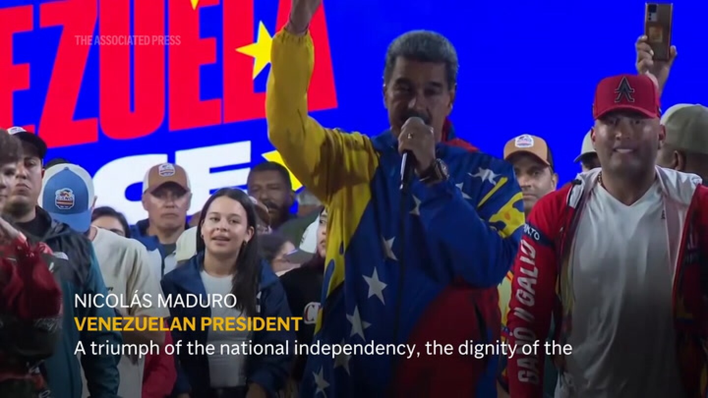 Nicolás Maduro celebrates reelection announcement as Venezuelan opposition also claims victory