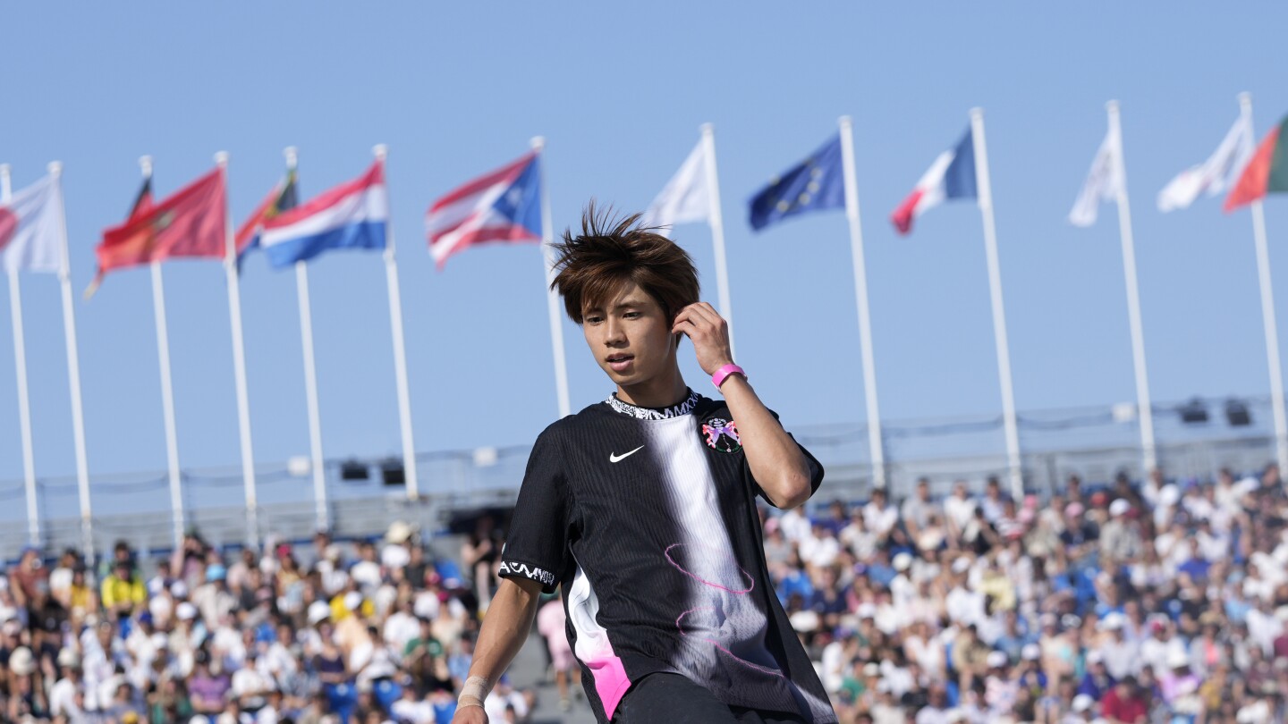 Japan’s Yuto Horigome wins second Olympic gold medal in men’s street skateboarding