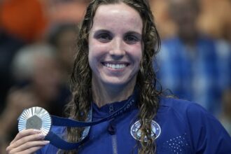 Silver and bronze are the favorite Olympic colors for red, white and blue swimmers