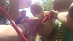 Kansas: Toddler rescued after falling down 10-ft pipe