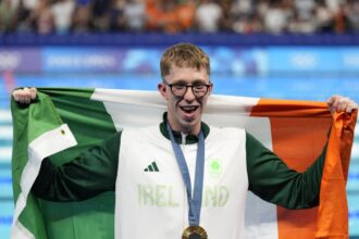 With one gold already in 800-meter freestyle, Ireland’s Daniel Wiffen tries goes for double in 1500