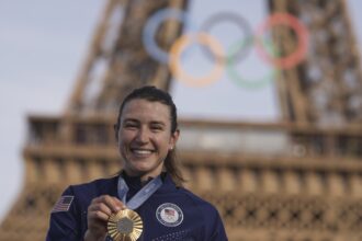 Kristen Faulkner wins Paris Olympics women’s road race for US after making the team as a replacement