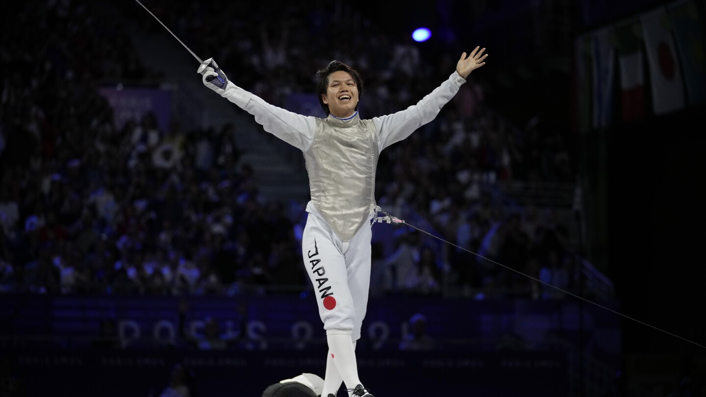 Japan beats Italy for the last fencing gold medal of the Paris Olympics in men’s team foil