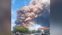 Watch: Chemical plant fire causes huge smoke plumes in Georgia