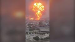 Footage shows huge explosion at Yemen port